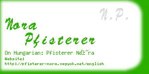 nora pfisterer business card